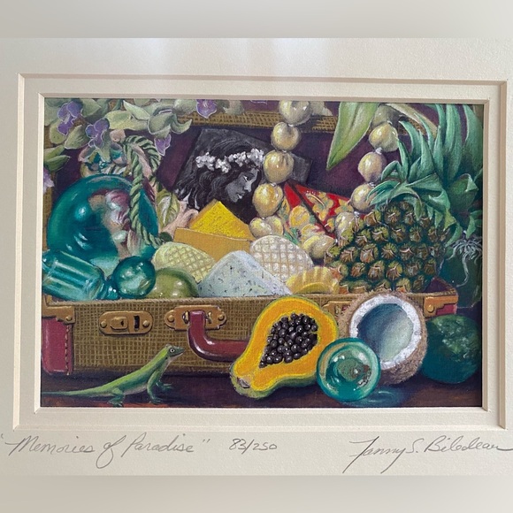 Fanny Bilodeau “Memories of Paradise” Tropical Art Print Signed and Numbered - Picture 1 of 4